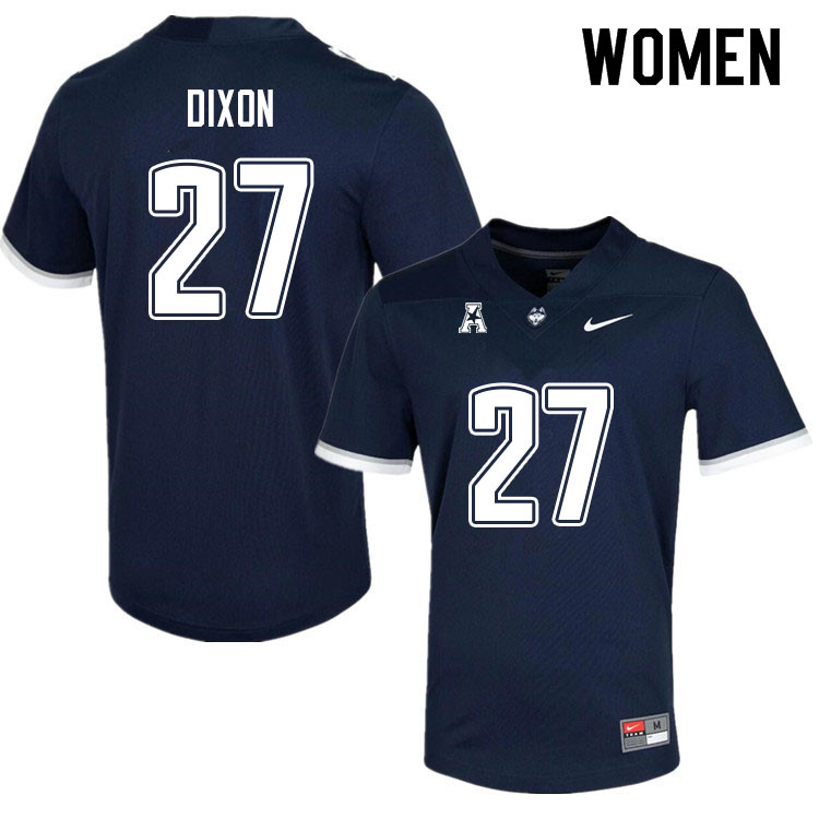 Women #27 Thaddeus Dixon Uconn Huskies College Football Jerseys Sale-Navy - Click Image to Close